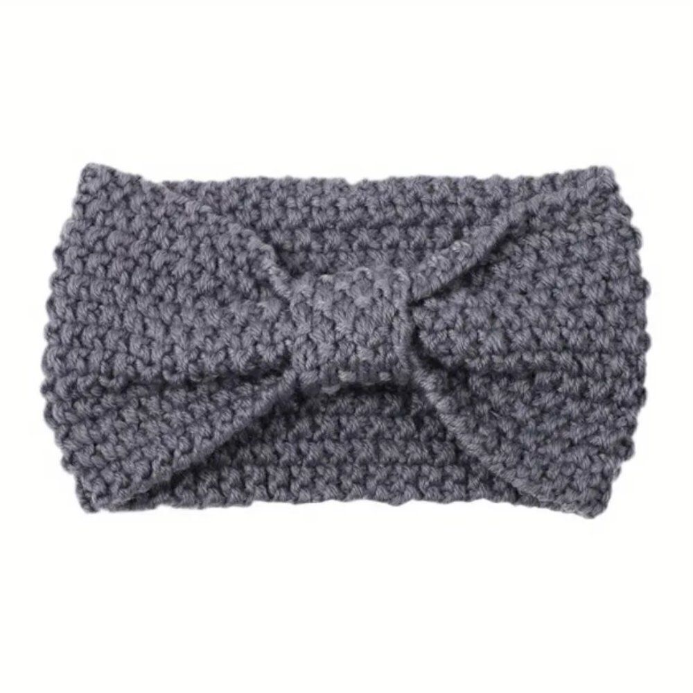 Blue Knitted Headband Elastic Wide Stretch Top Twist Ladies Hair Accessories